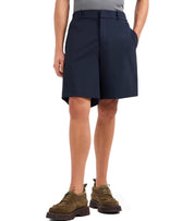 EMPORIO ARMANI BLUE RIBBED BERMUDA SHORTS