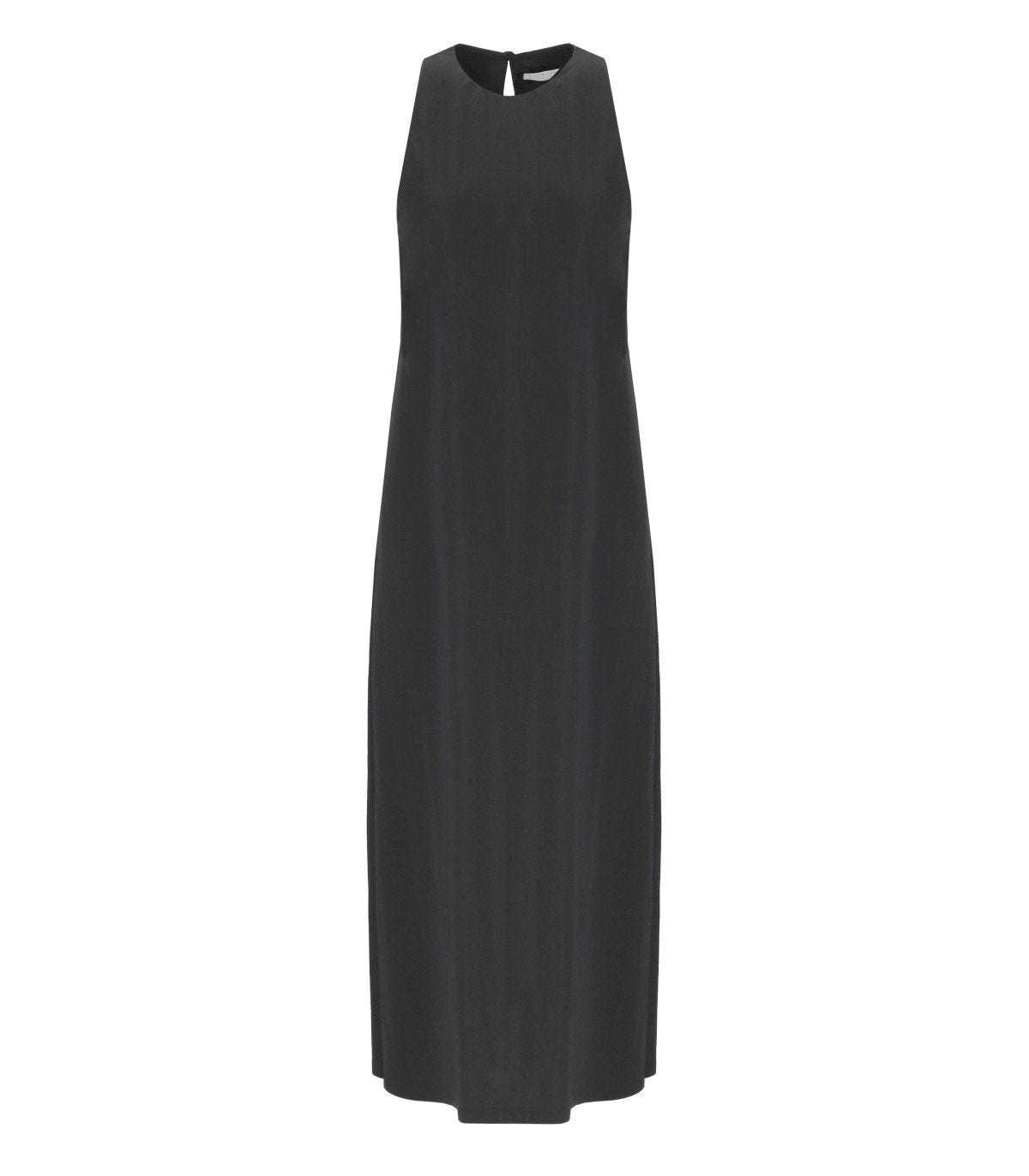 HARRIS WHARF LONDON BLACK SLEEVELESS LONG DRESS