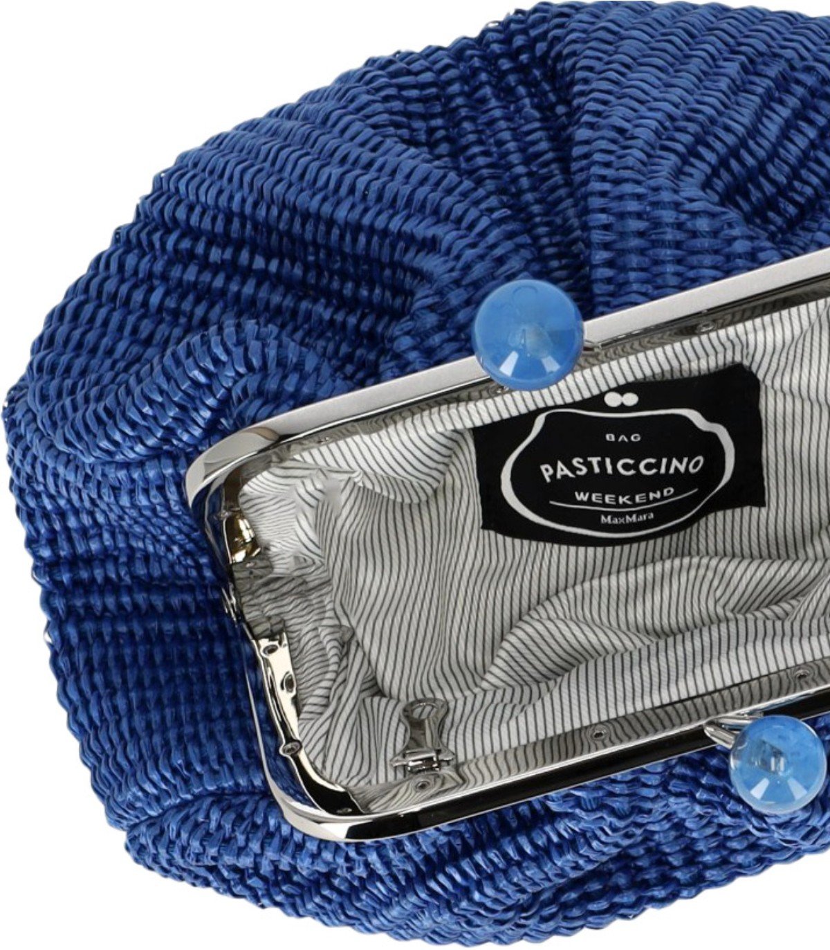 MAX MARA WEEKEND PASTICCINO PALMAS SMALL BLUE CLUTCH BAG