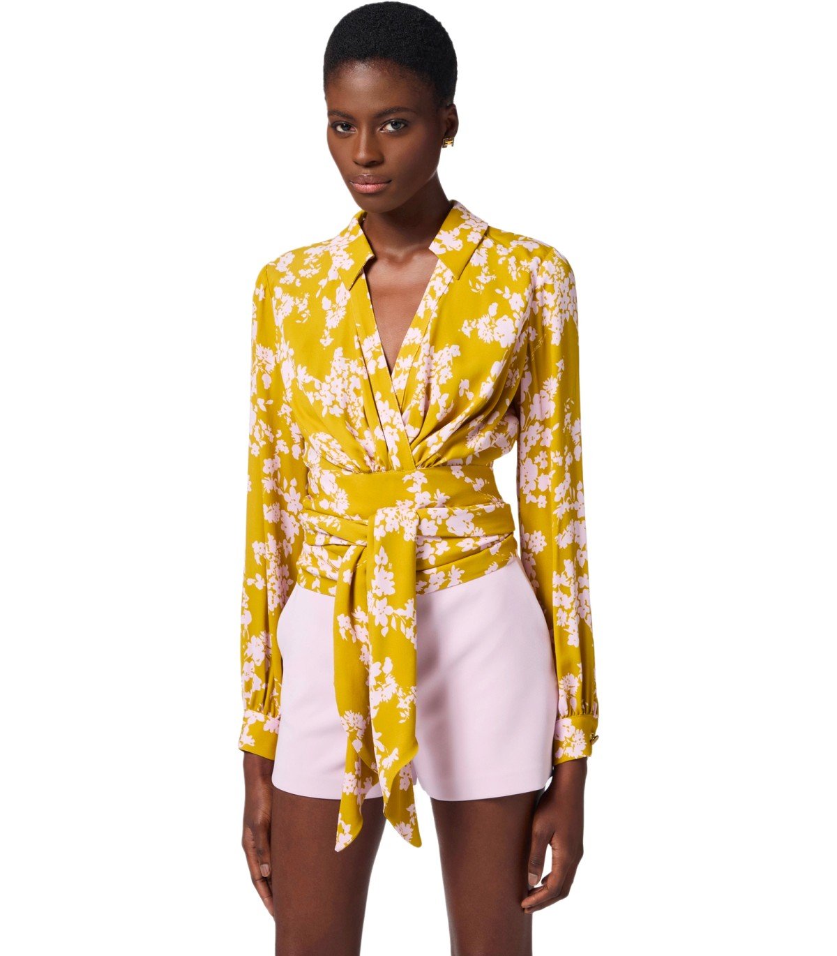 ELISABETTA FRANCHI CURRY QUARZO FLORAL SHIRT