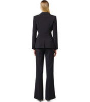 ELISABETTA FRANCHI BLACK CREPE DOUBLE-BREASTED JACKET