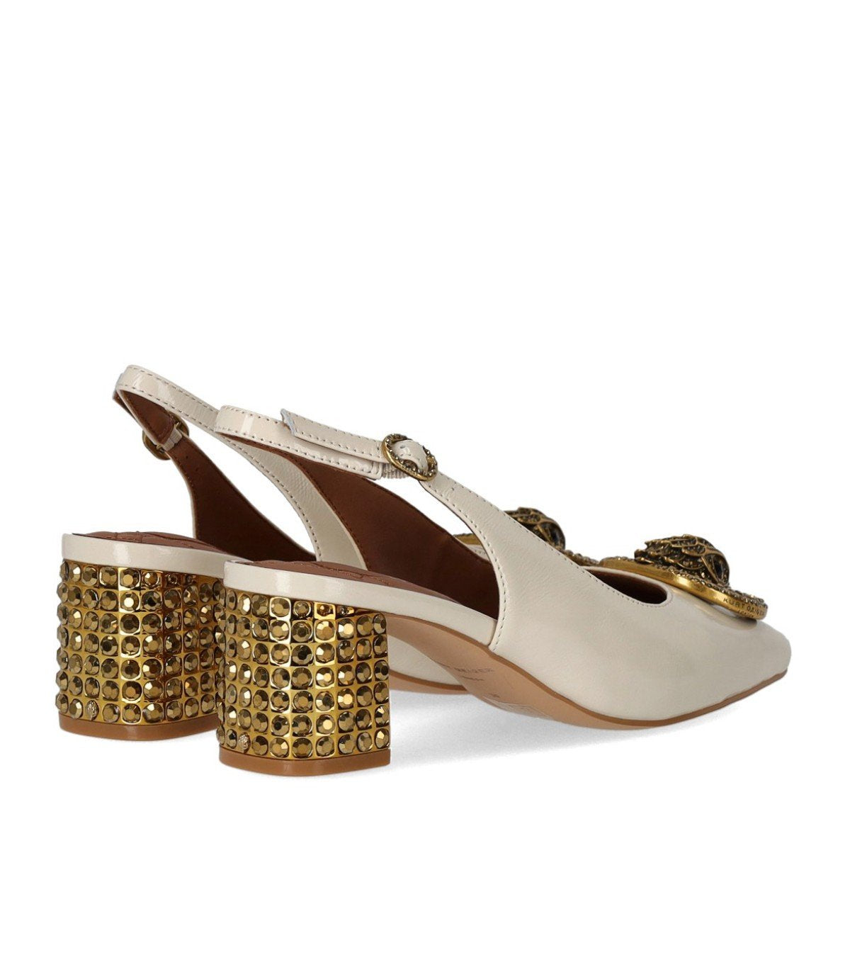 KURT GEIGER CHELSEA BLOCK BONE SLINGBACK PUMPS