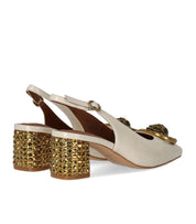 KURT GEIGER CHELSEA BLOCK BONE SLINGBACK PUMPS