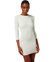 ELISABETTA FRANCHI BUTTER ACQUA MONOGRAMM-STRICKKLEID