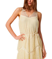 TWINSET VANILLA LONG PLEATED DRESS