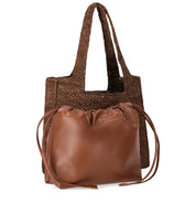 THEMOIRè MOREA MEDIUM RAFFIA WOOD SHOPPING BAG