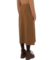 MAX MARA WEEKEND BARNABA BROWN KNITTED MIDI SKIRT