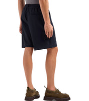 EMPORIO ARMANI BLUE RIBBED BERMUDA SHORTS