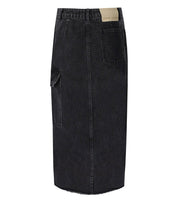 STINE GOYA PETER GREY DENIM MIDI SKIRT