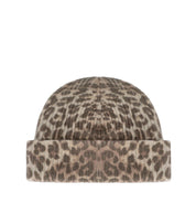 GANNI RIBBED BEANIE WITH ANIMAL PRINT