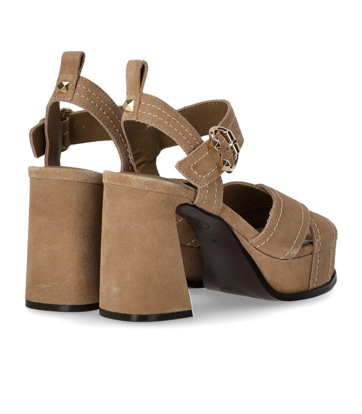 ASH MELANY BEIGE HEELED SANDAL