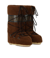 MOON BOOT ICON FLEECE BROWN SNOW BOOT