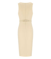 ELISABETTA FRANCHI LEMONADE BELTED SHEAT DRESS
