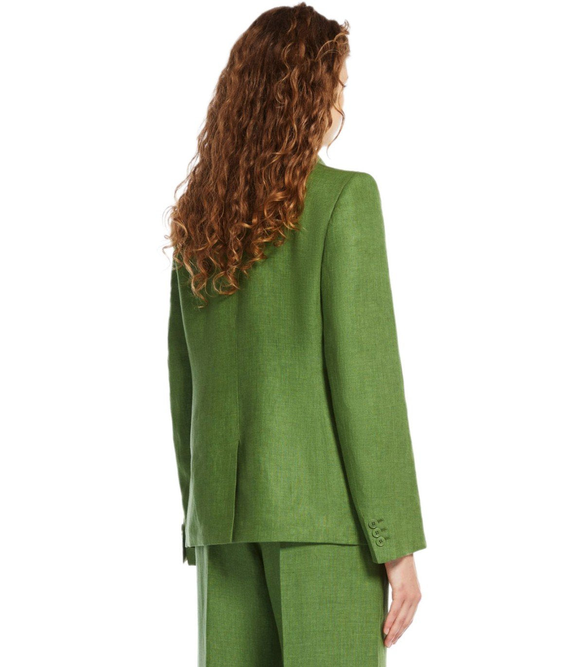 MAX MARA WEEKEND NALUT GREEN SINGLE-BREASTED BLAZER