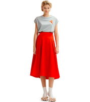ESSENTIEL ANTWERP HOSANNA RED MIDI SKIRT