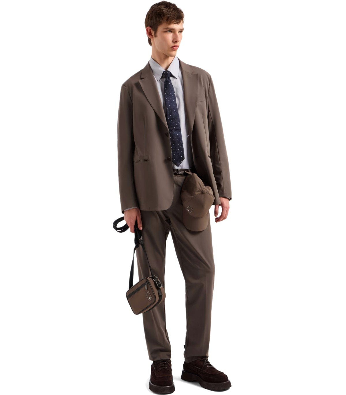 EMPORIO ARMANI TRAVEL ESSENTIAL BRAUNE EINREIHIGE JACKE