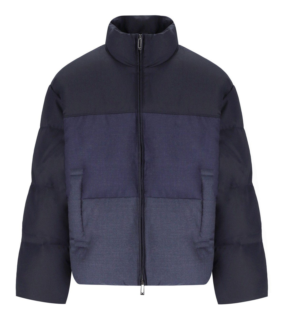 EMPORIO ARMANI BLUE DEGRADÉ PADDED JACKET