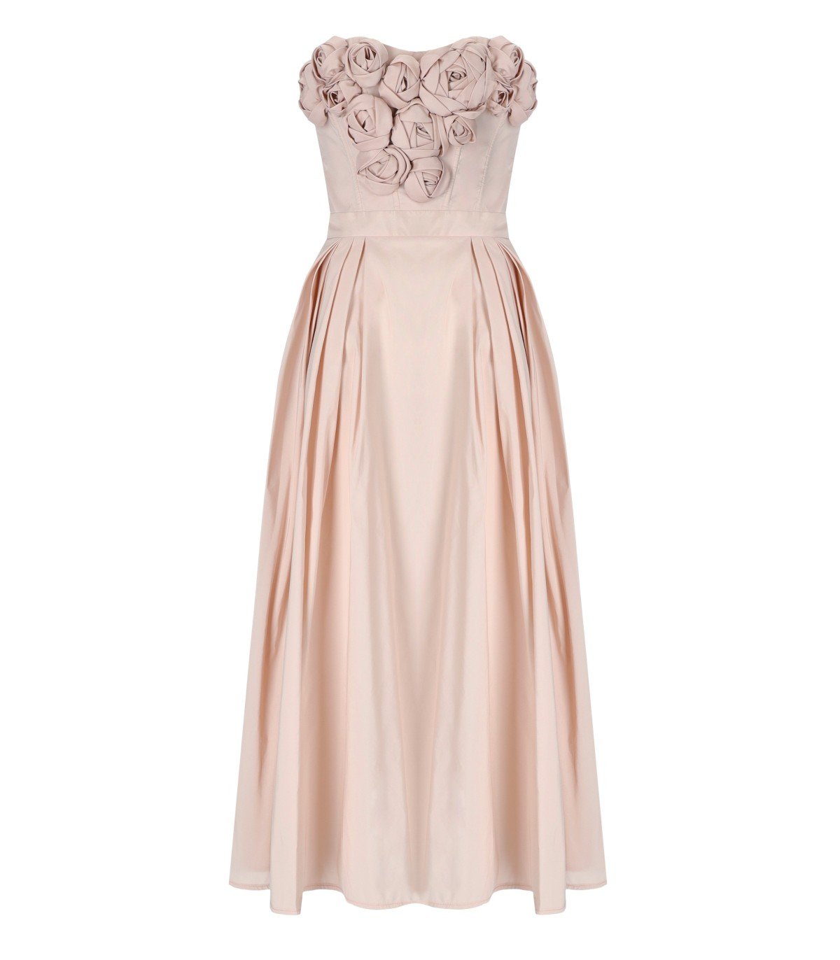 ELISABETTA FRANCHI ROSA BABY MIDI DRESS WITH ROSES