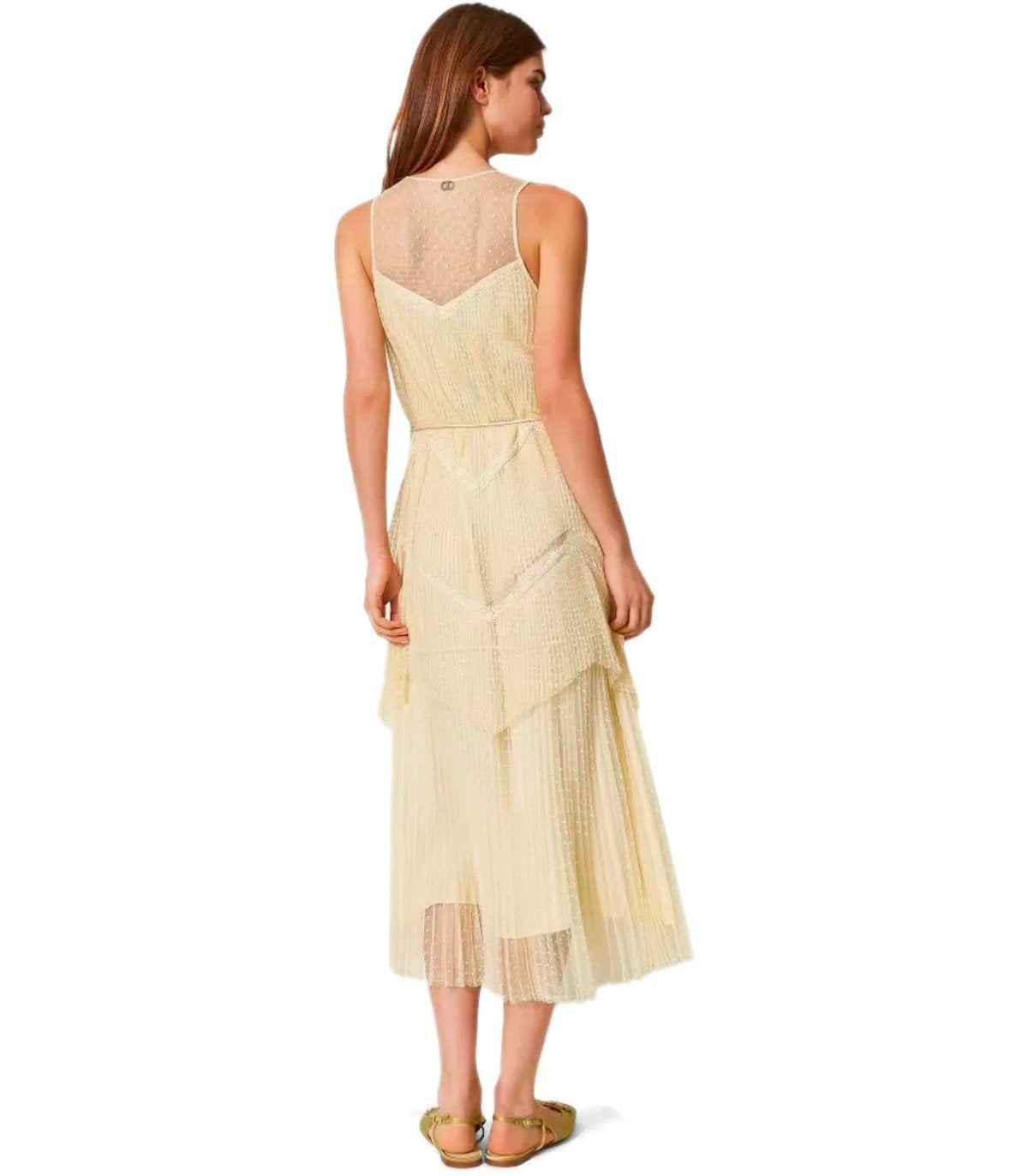 TWINSET VANILLA LONG PLEATED DRESS