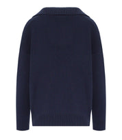 MAX MARA WEEKEND SALOON BLUE POLO SWEATER