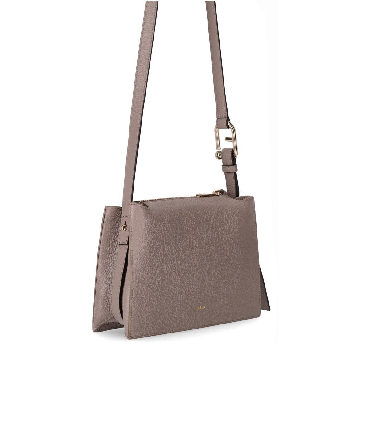FURLA NUVOLA S STUCCO GRAY CROSSBODY BAG