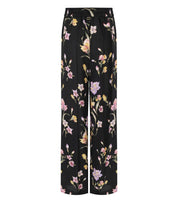 PANTALONE A PALAZZO A FIORI NERO TWINSET