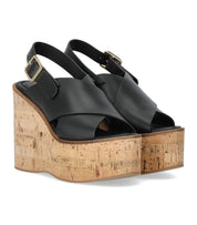 PALOMA BARCELÓ BEGONIA BLACK WEDGE SANDAL