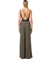 ELISABETTA FRANCHI NERO BURRO PATTERNED JUMPSUIT