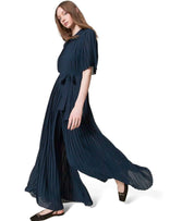 TWINSET DARK BLUE PLEATED JUMPSUIT