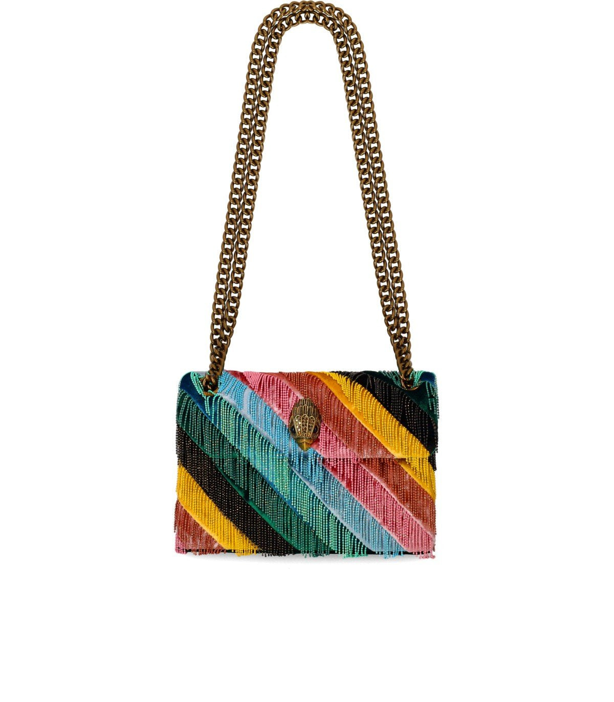 KURT GEIGER MINI KENSINGTON FRINGES MULTICOLORED CROSSBODY BAG