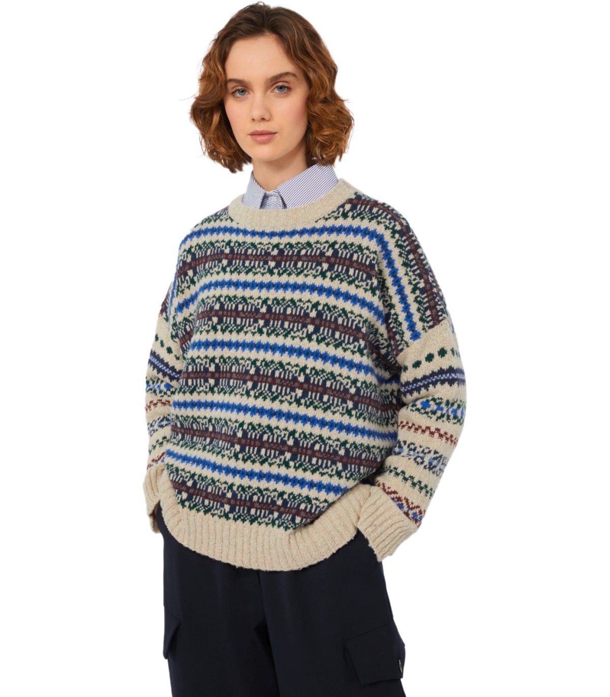 MAGLIONE GIROCOLLO RIVETTO MULTICOLORE MAX MARA WEEKEND