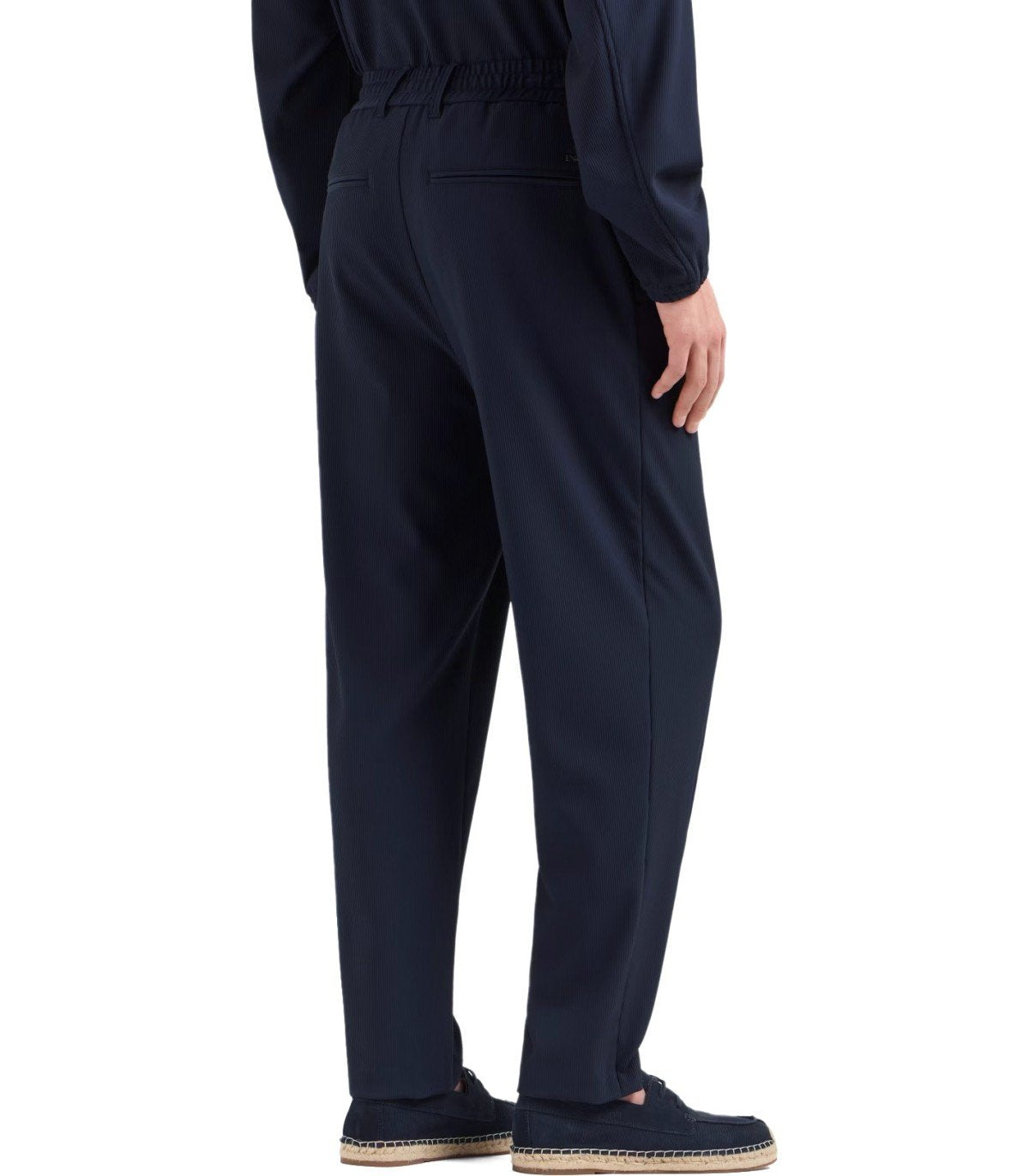 EMPORIO ARMANI BLUE RIBBED PANTS