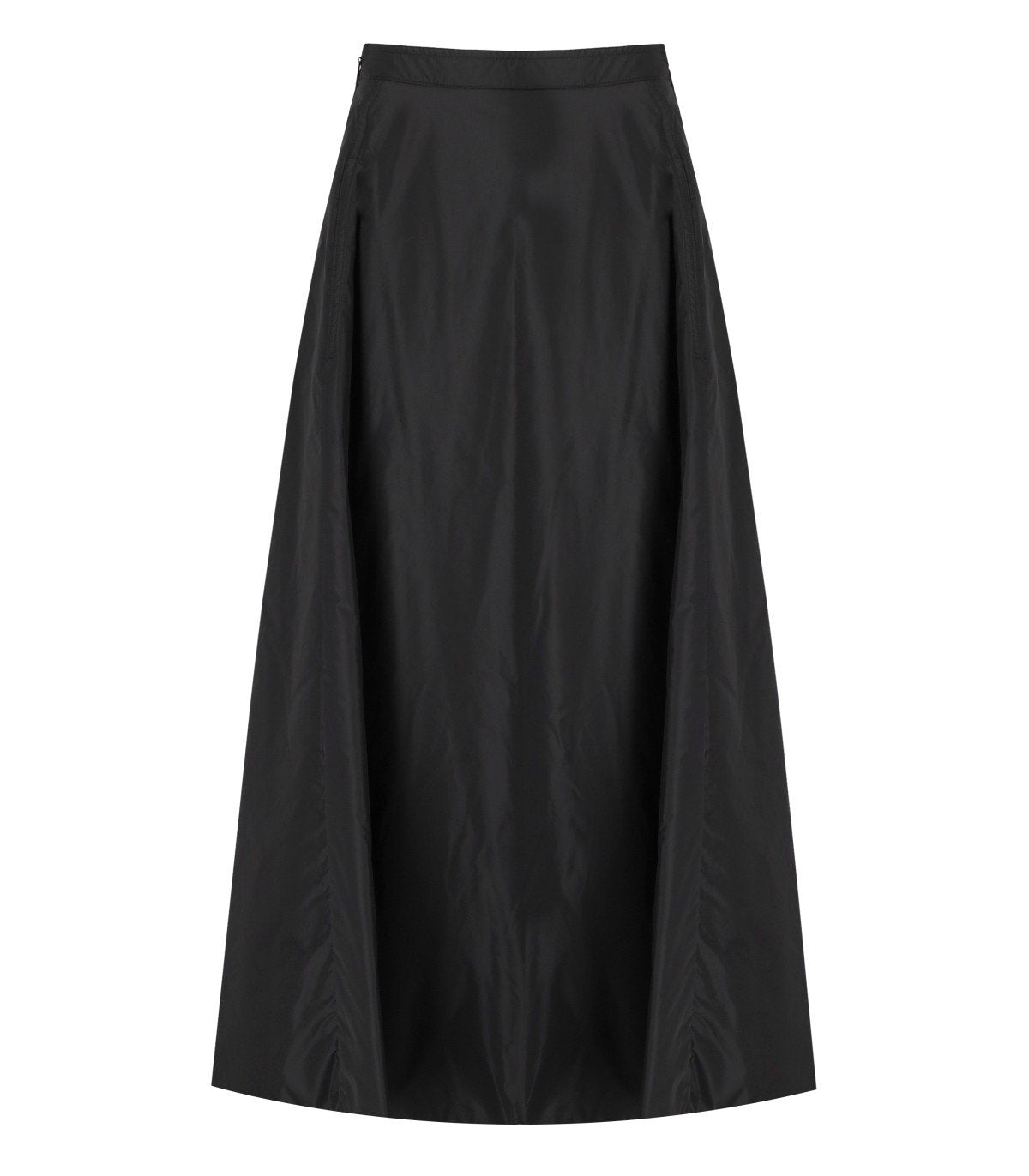 ADD NYLON BRIGHT BLACK LONG SKIRT