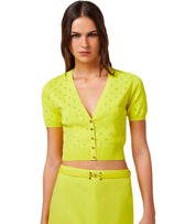 CARDIGAN CROP CON STRASS CEDRO ELISABETTA FRANCHI