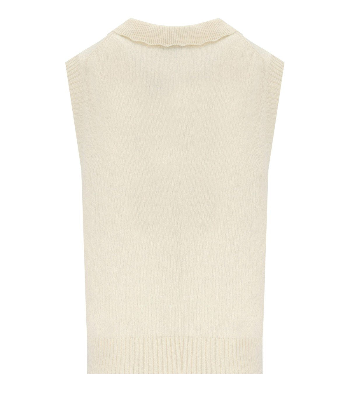 GANNI CREAM LOGOED VEST
