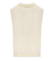 GANNI CREAM LOGOED VEST
