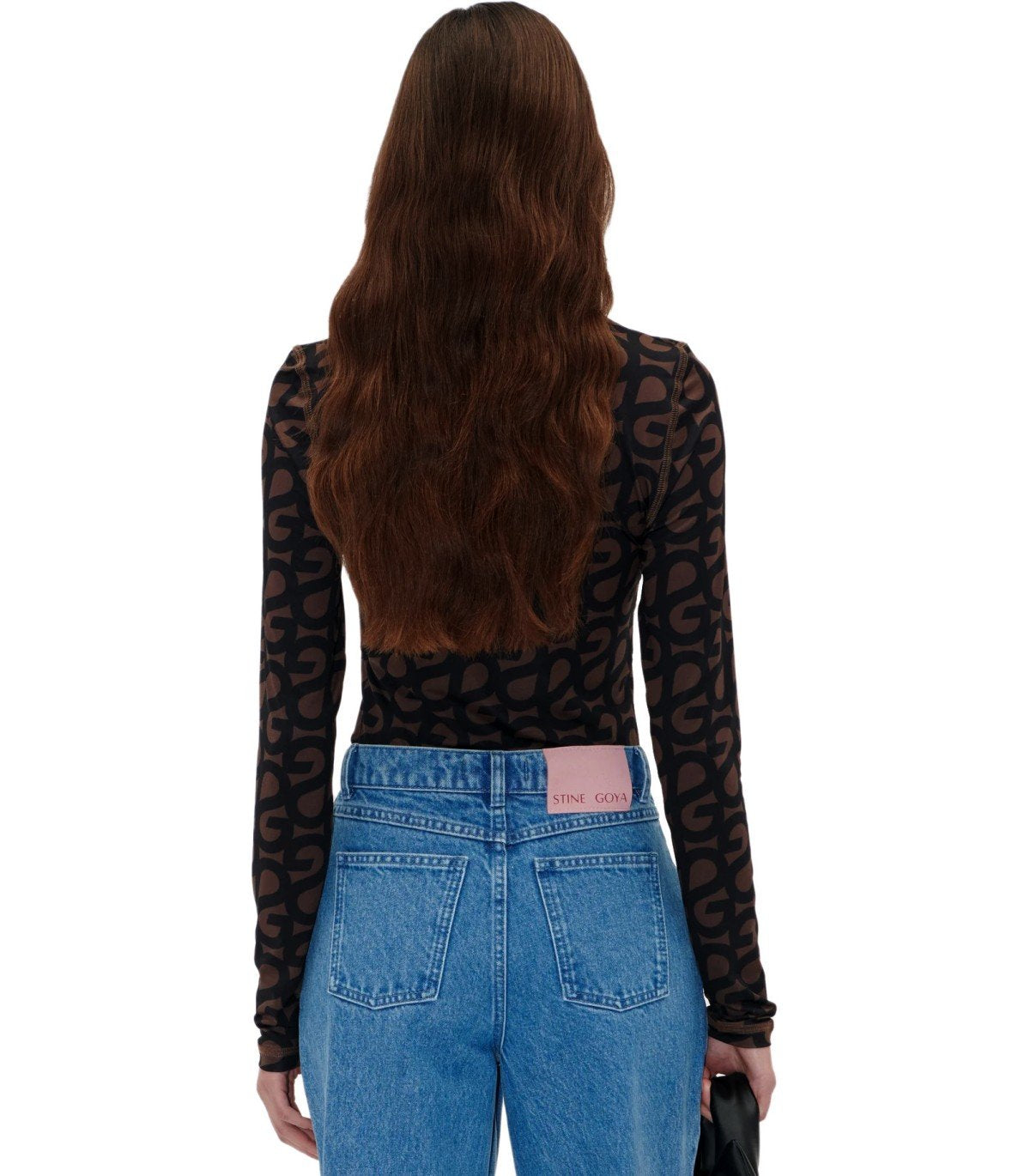 MAGLIA A MANICA LUNGA MONOGRAM MARRONE STINE GOYA