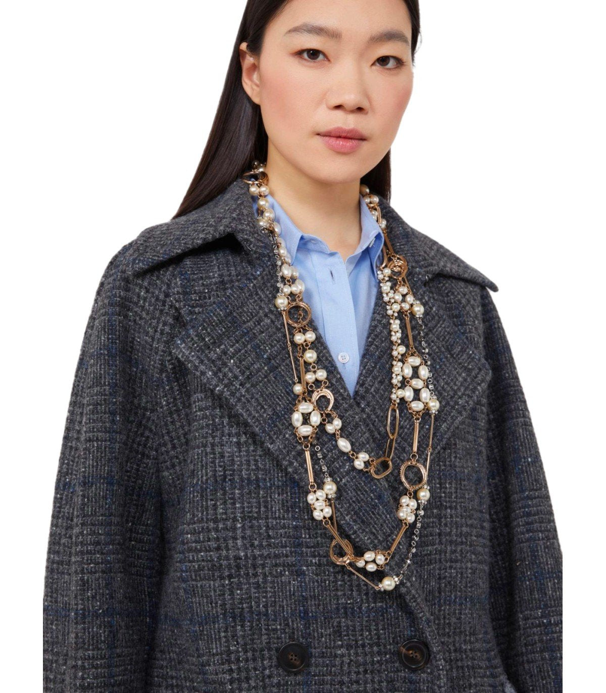 MAX MARA WEEKEND JABOT WHITE NECKLACE