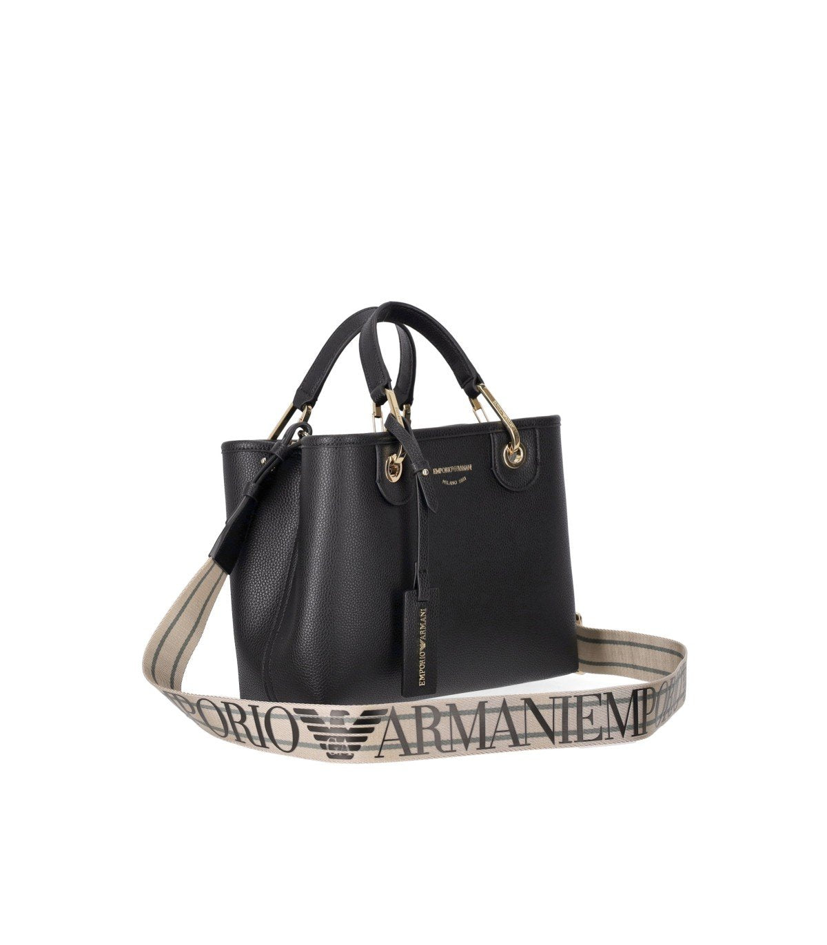 EMPORIO ARMANI MYEA BLACK SMALL SHOPPING BAG