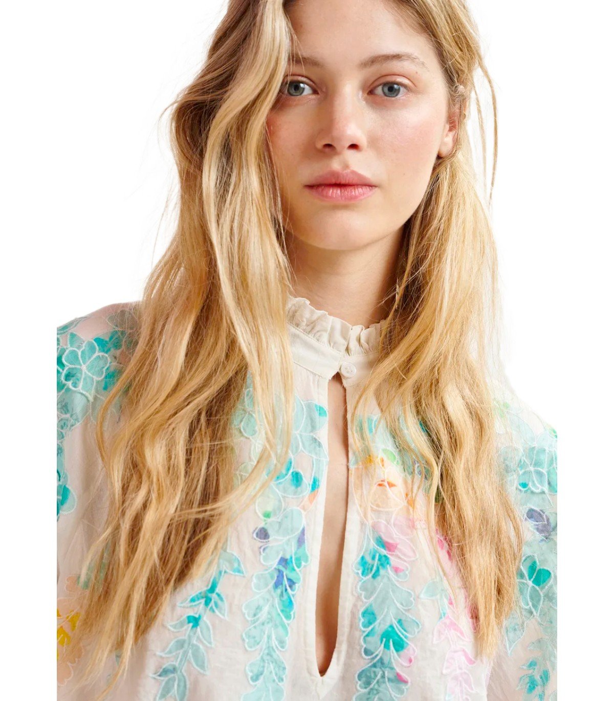 BLUSA HITRUS A FIORI BIANCA ESSENTIEL ANTWERP