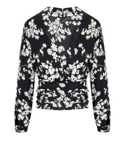 ELISABETTA FRANCHI BLACK BUTTER FLORAL SHIRT