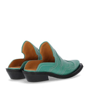 GANNI WESTERN GREEN MULE