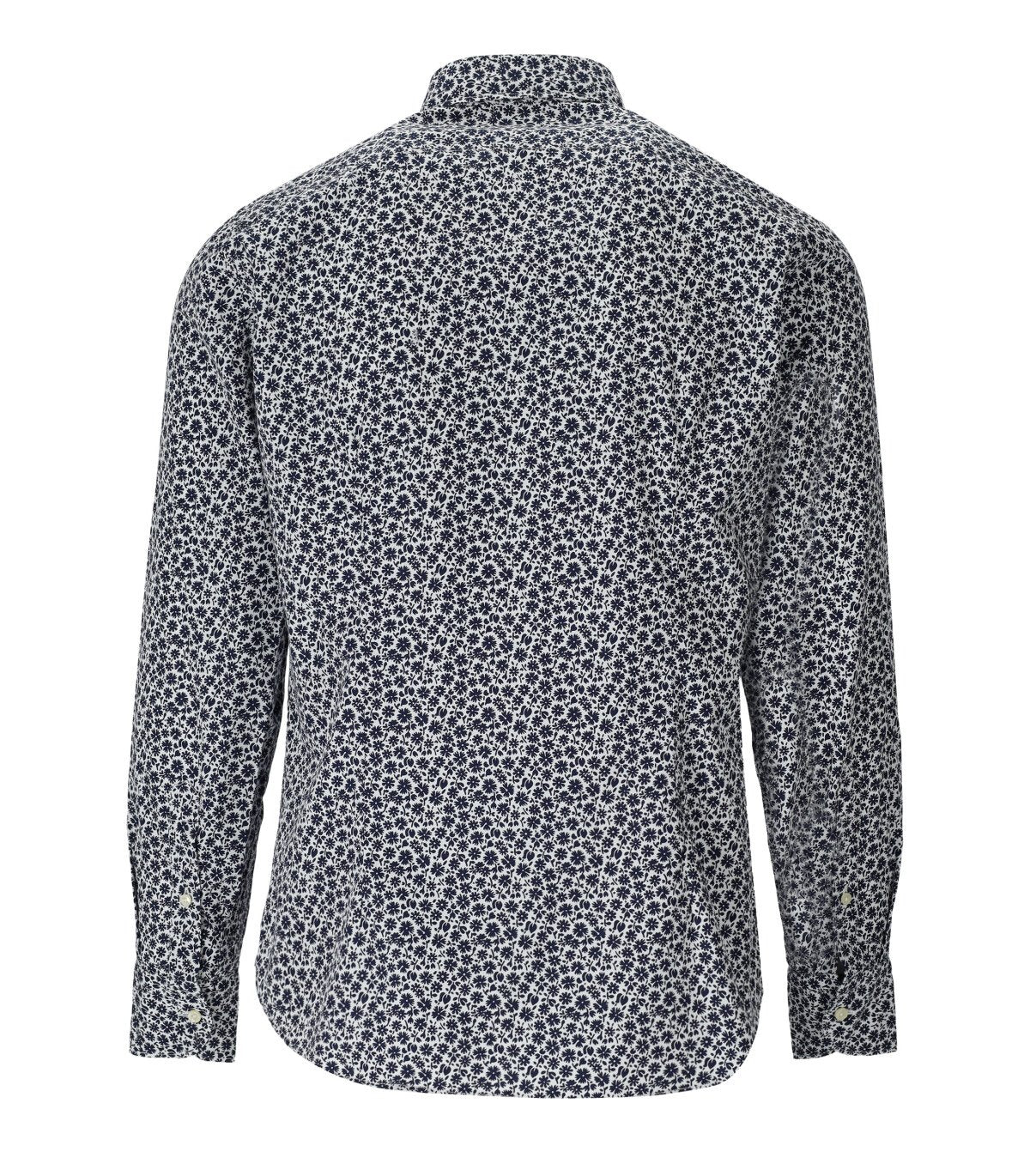 GMF 965 WHITE AND BLUE FLORAL SHIRT