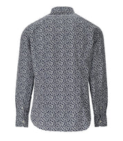 GMF 965 WHITE AND BLUE FLORAL SHIRT
