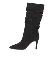VIA ROMA 15 BLACK SUEDE HEELED ANKLE BOOT