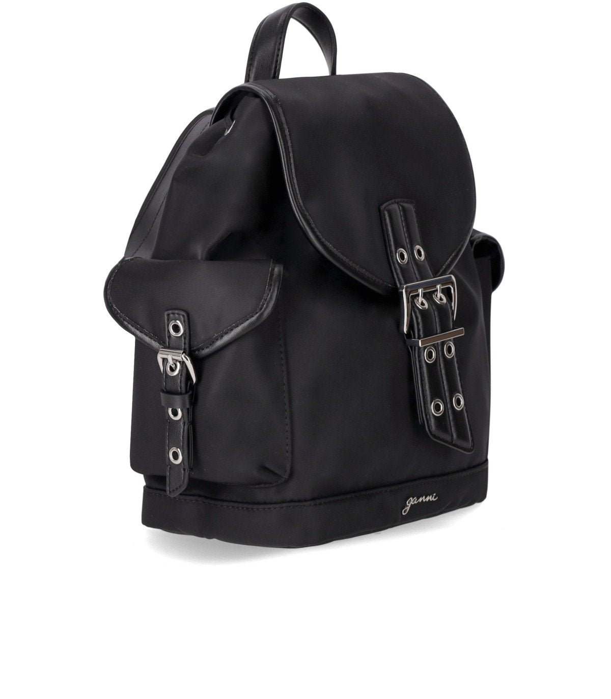 GANNI BUCKY BLACK SMALL BACKPACK