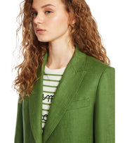 MAX MARA WEEKEND NALUT GREEN SINGLE-BREASTED BLAZER