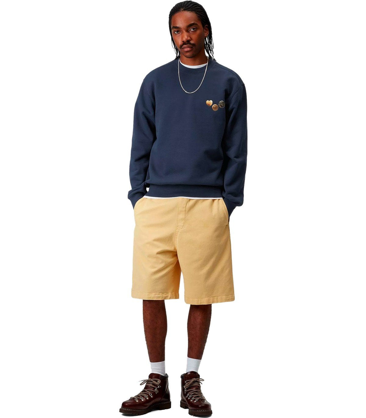 CARHARTT WIP BUTTON BLUE SWEATSHIRT