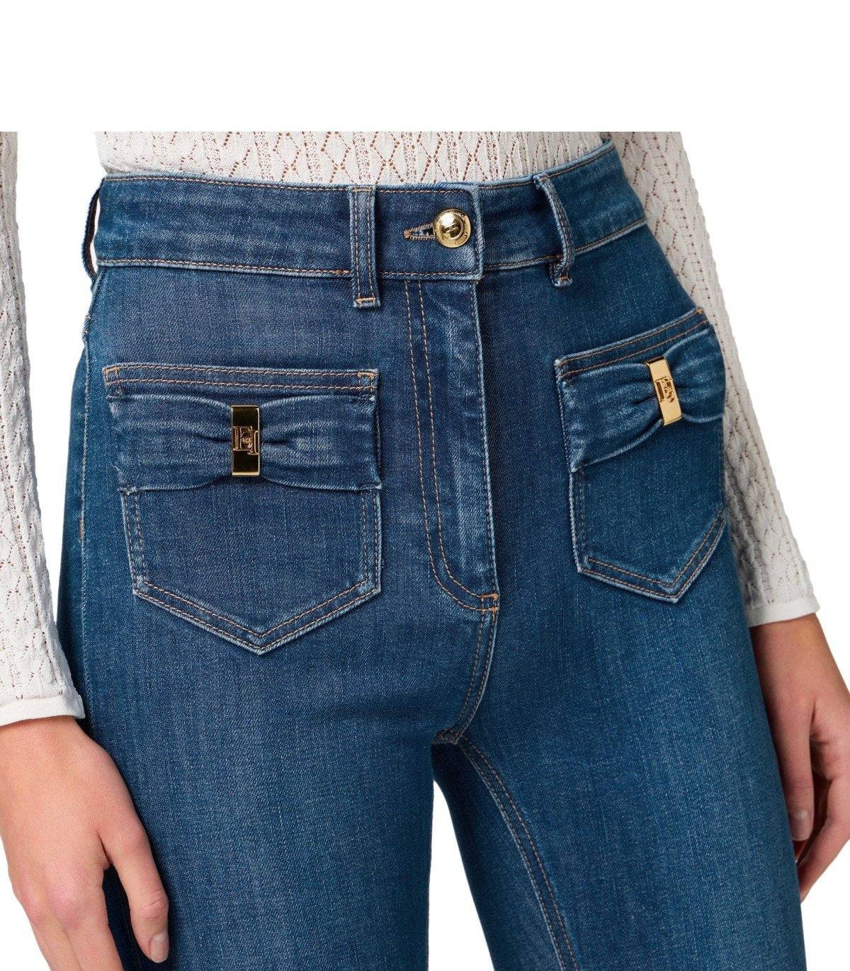 JEANS WITH BOW DETAIL ELISABETTA FRANCHI