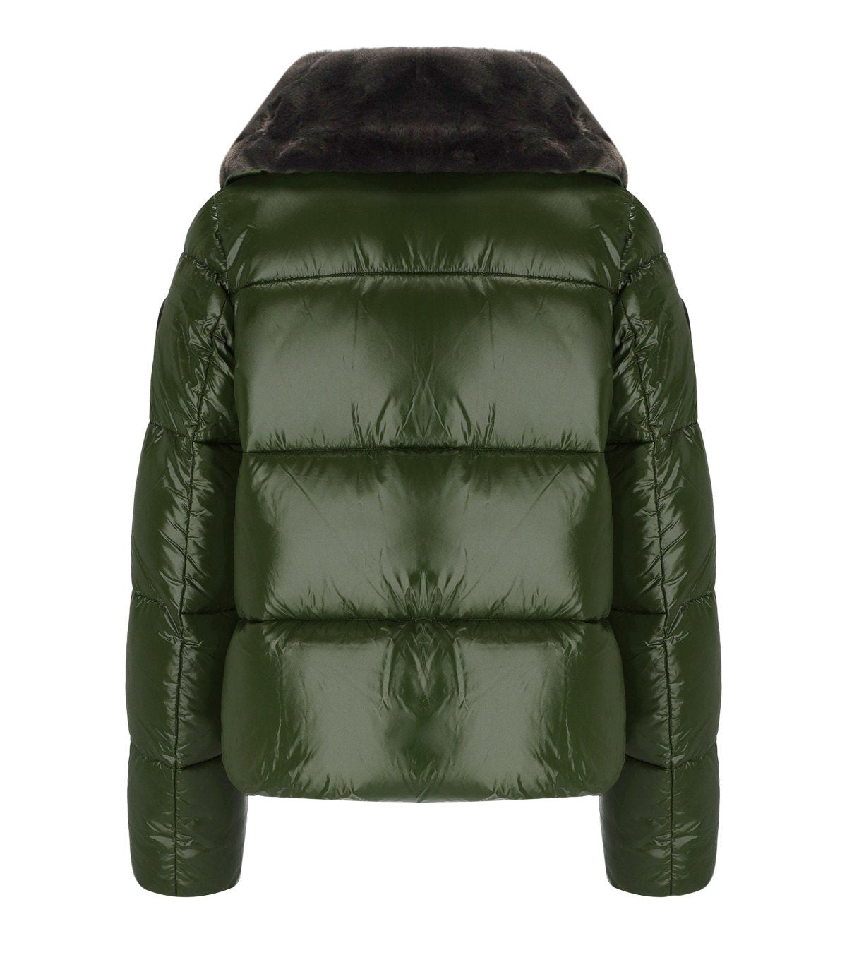 SAVE THE DUCK MOMA GREEN CROPPED PADDED JACKET